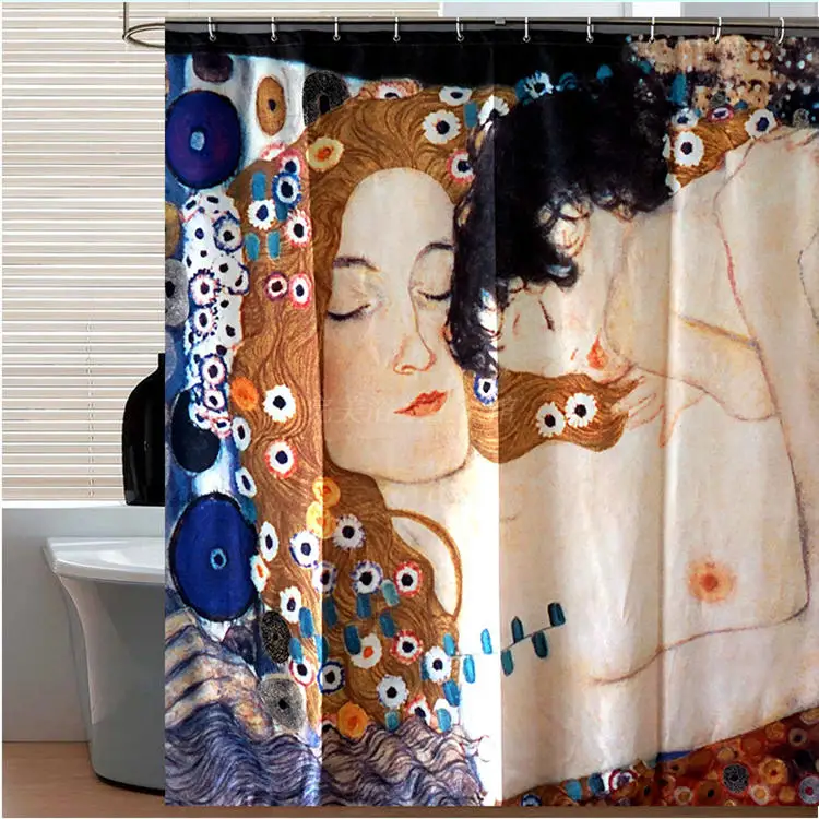 

Italy famous painting Mary Polyester Waterproof Shower Curtain Virgin Mary Modern Design Curtains For Bathroom 180x180cm