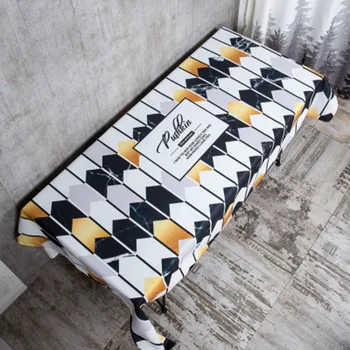 

Black Gold Simple Cotton and Linen Waterproof Tablecloth Thickening tablecloth b