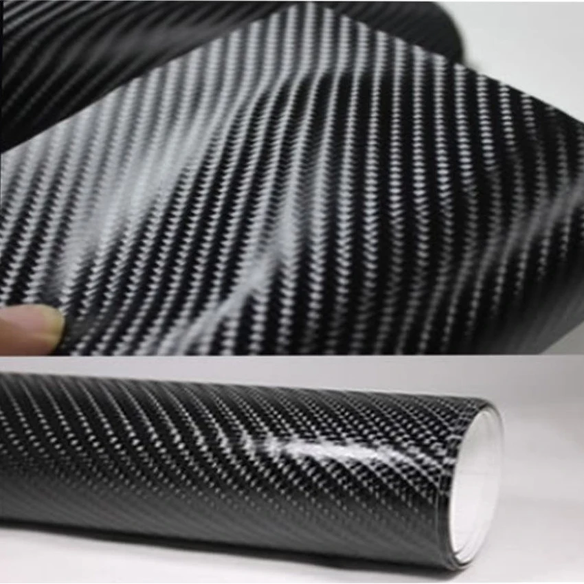 Карбоновая виниловая черная 4D 30x100 см цветная глянцевая пленка из углеродного