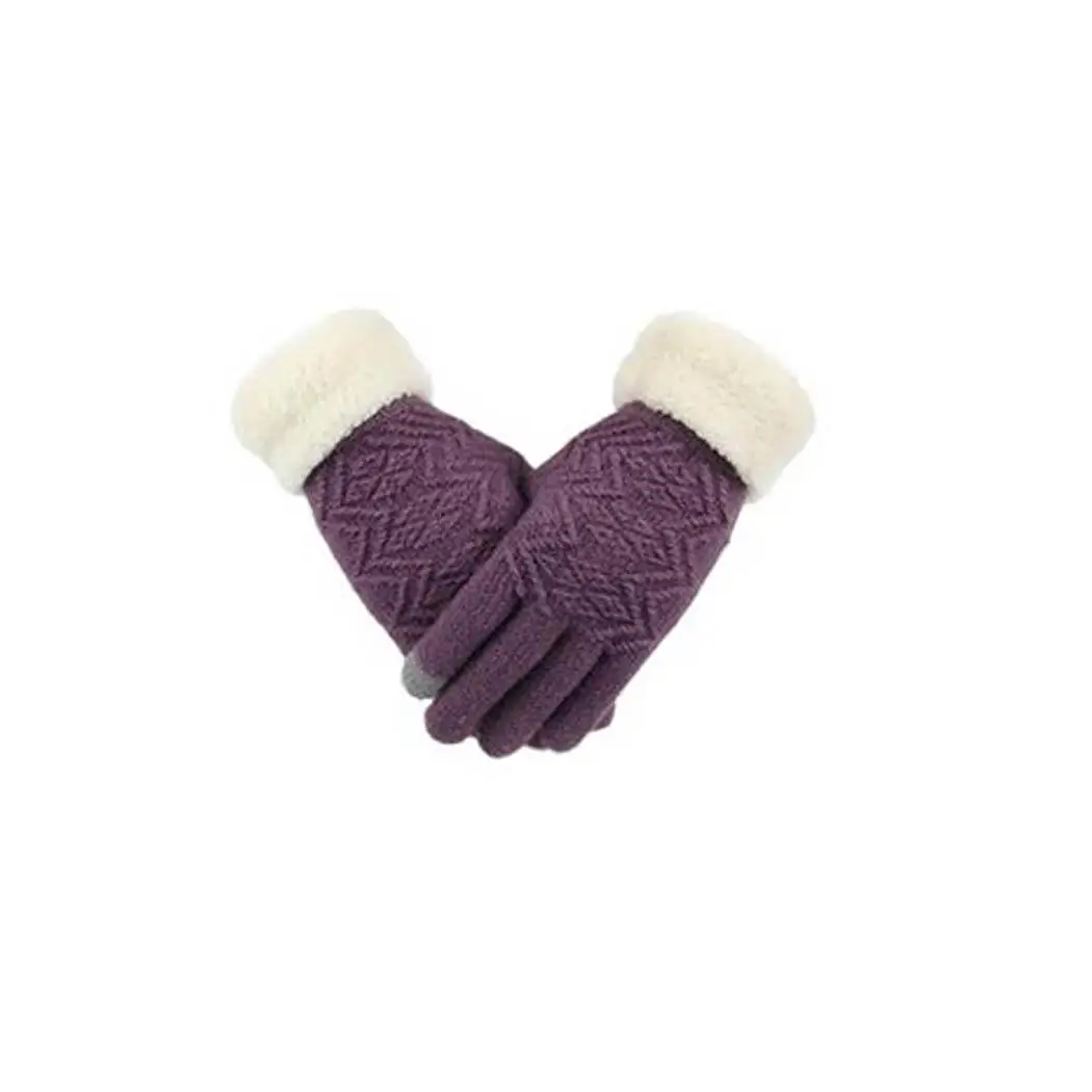 

Women Fashion Winter Warm Patchwork Solid Keep Warm, Touch screen Knitted Gloves Casual Winter, Autumn
