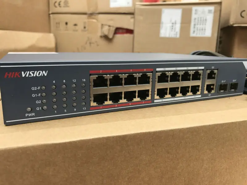 Hikvision 100M 16-prots Fast network Non POE switch DS-3E0318-E,	2, 1000M Combo Port