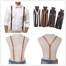 Мужские и женские подтяжки из полиуретана, унисекс, одноцветные джинсовые штаны, брюки с клипсами на подтяжках, Эластичные подтяжки, черные аксессуары для одежды