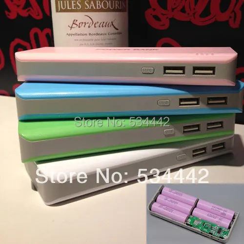 1PCS Mobile power for all the mobile phones Universal USB External Backup Battery Power Bank for iphone with torch(no battery)