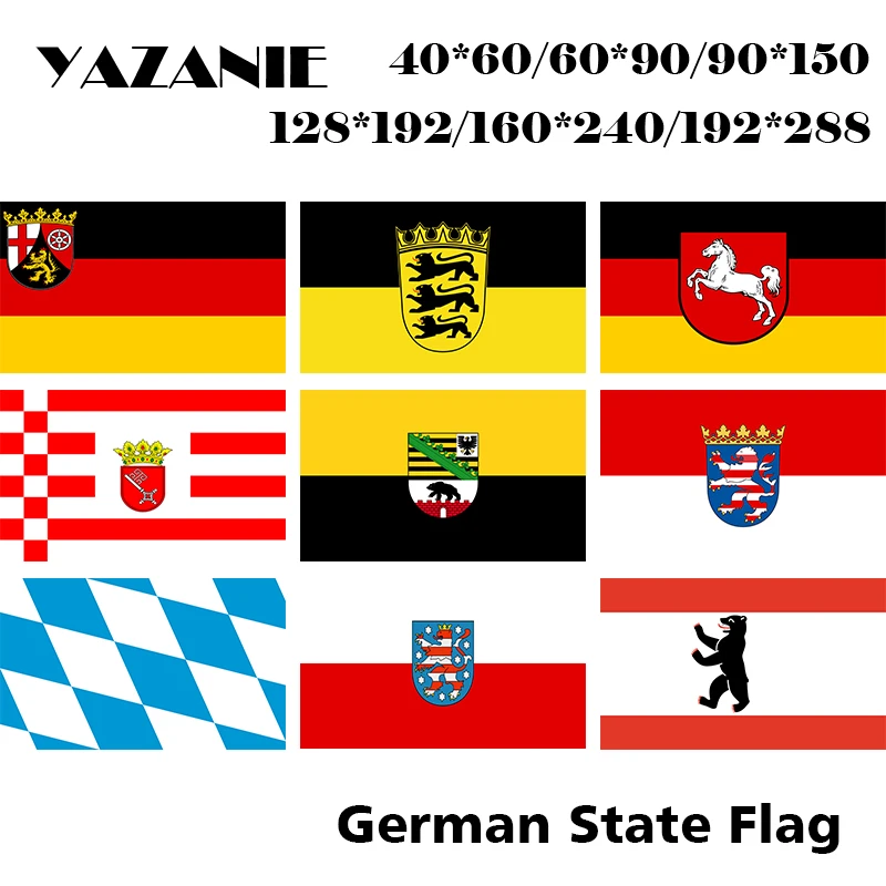 Yazanie German State Flag Rheinland Pfalz Baden Wurttemberg Niedersachsen Bremen Sachsen Anhalt Hessen Bayern Germany Civil Flag Flags Banners Accessories Aliexpress