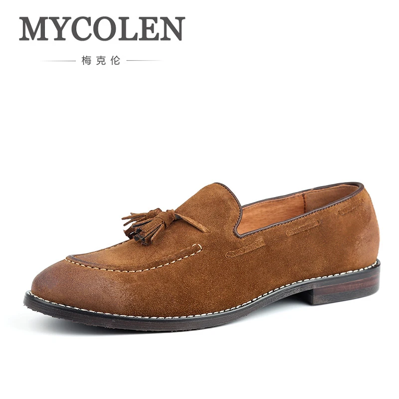 

MYCOLEN Brand Casual Shoes Men Loafers Spring And Autumn Mens Moccasins Shoes Genuine Leather Men'S Flats Shoes Soulier Homme