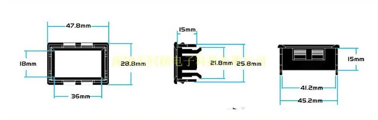 Цифровой вольтметр Амперметр постоянного тока 0-100 в 10 А, двойной дисплей, детектор напряжения, панель измерителя тока, ампер, вольтметр 0,2", красный, синий светодиодный