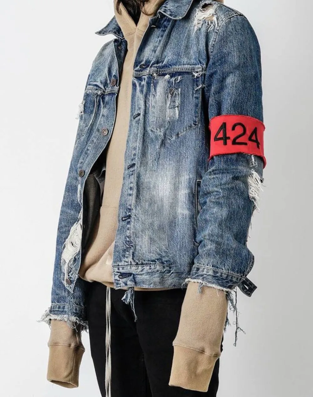 torn up jean jacket