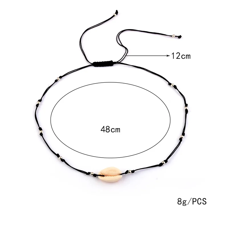 В богемном стиле ожерелья из раковины моллюска для женщин ручной работы ожерелье черный ремень ожерелье белое натуральное ожерелье с раковинами пляжные украшения подарки
