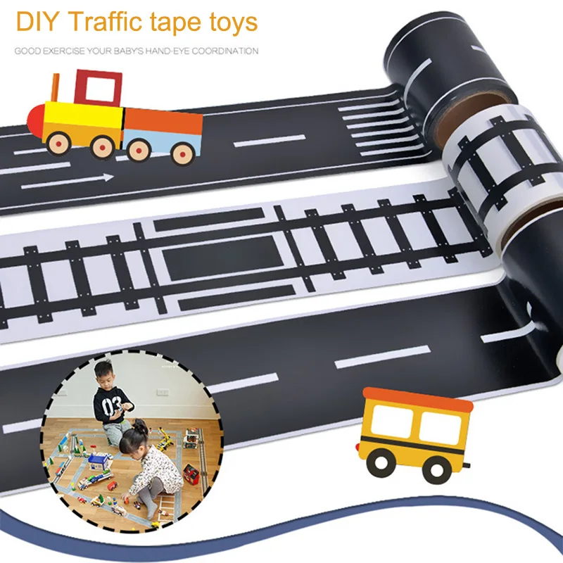 

Road Tape for Car Toys Car Runway Adhesive Tape Play Room Floor Sticker Removable Track S7JN