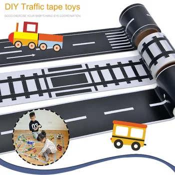 

Road Tape for Car Toys Car Runway Adhesive Tape Play Room Floor Sticker Removable Track S7JN