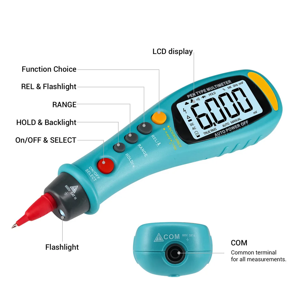 

Newly Digital Multimeter Auto-Range True RMS NCV 6000 Counts AC/DC Voltage Car Electronic Meter XSD88