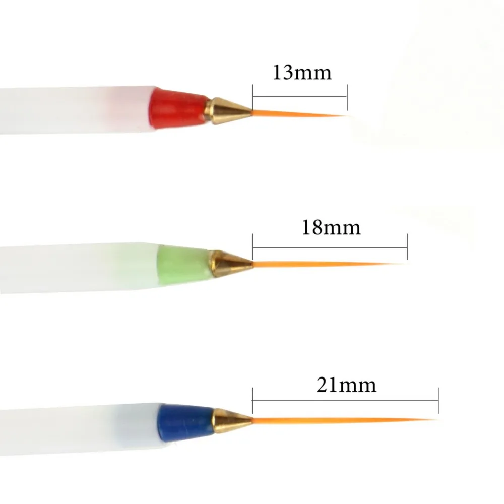 100 компл./лот, 3 шт., тонкая кисть для дизайна ногтей, набор для рисования, инструмент для салона, щетка для декора ногтей, набор G0057XXXX
