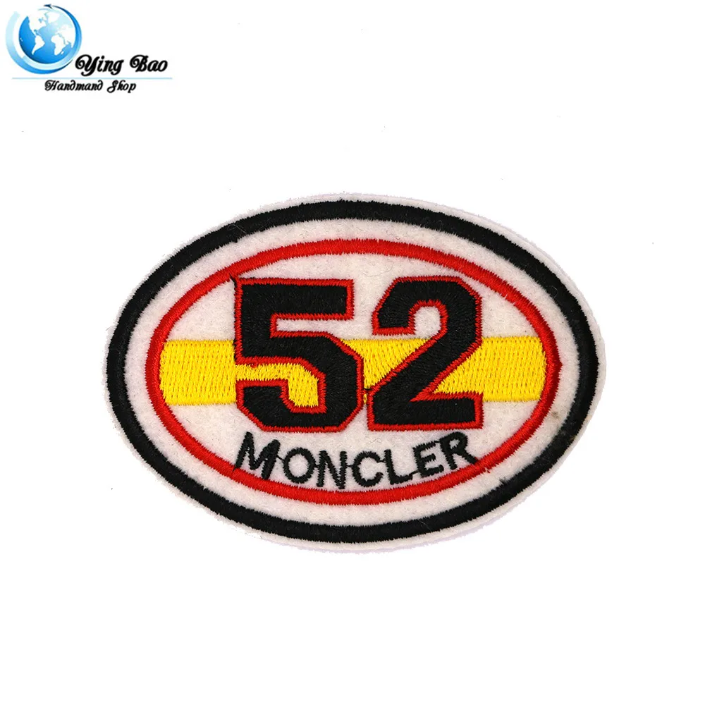 

New 1 pcs size : 6*8.5cm Iron-on Oval number "52" Flag design STYLE garment Appliques accessory patches Free shipping P-102