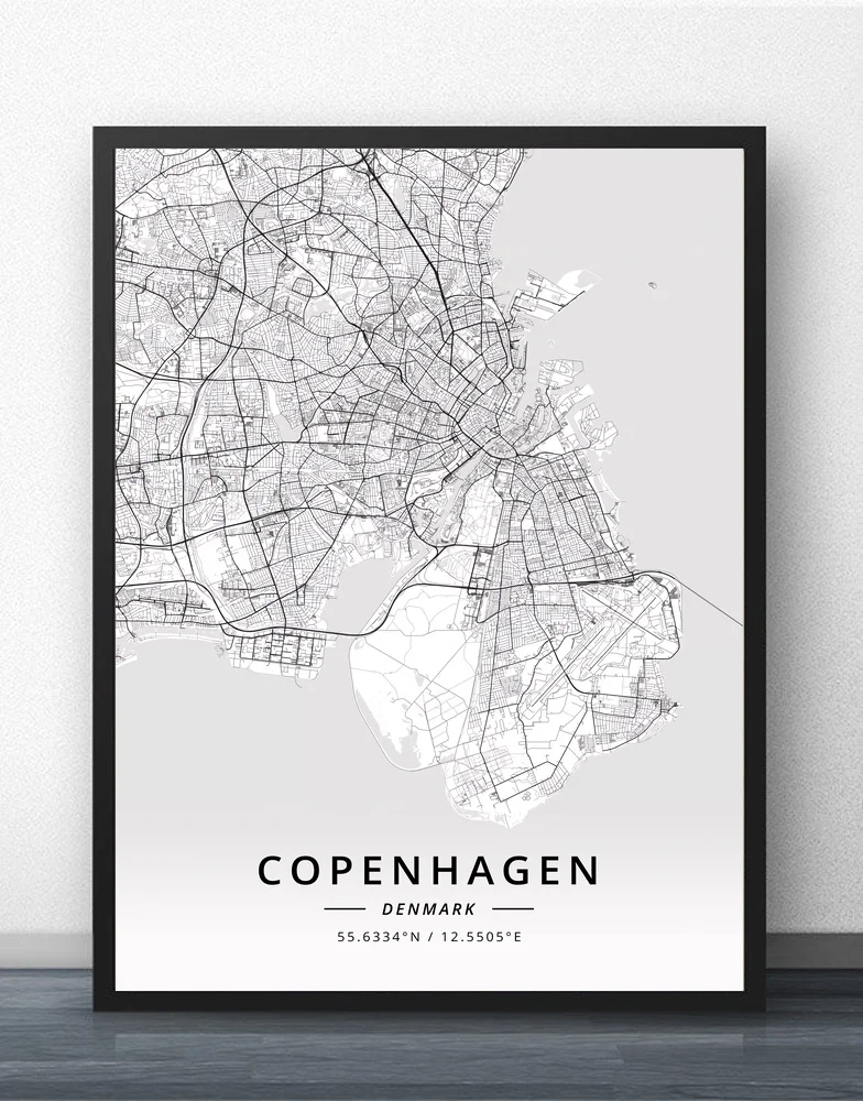 

Copenhagen Odense Denmark Map Poster