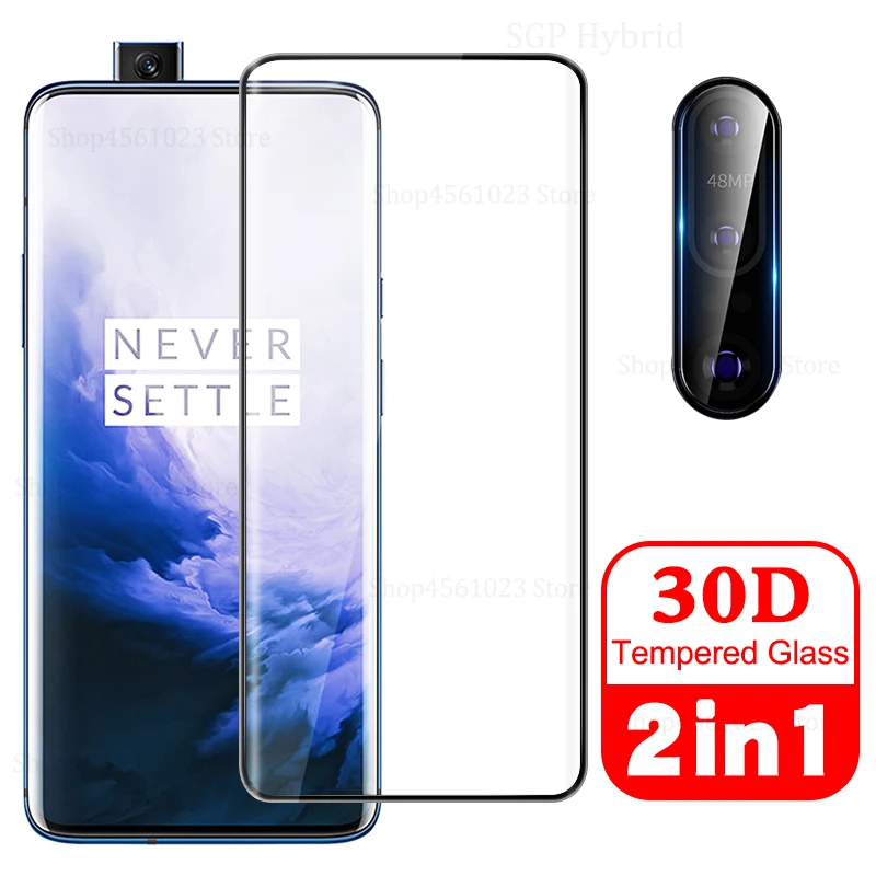 

2in1 for Oneplus7 Camera Lens Film for 1+One plus7 One plus Oneplus 7 Pro 7pro Full Curved Cover Screen Protector Tempered Glass