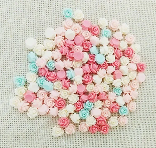 

No Holes Jewelry Resin Flowers Cabochons Cameo Flat Back Nails Decals Manicure Rose Mobile Cell Case Pendants Findings Glue On