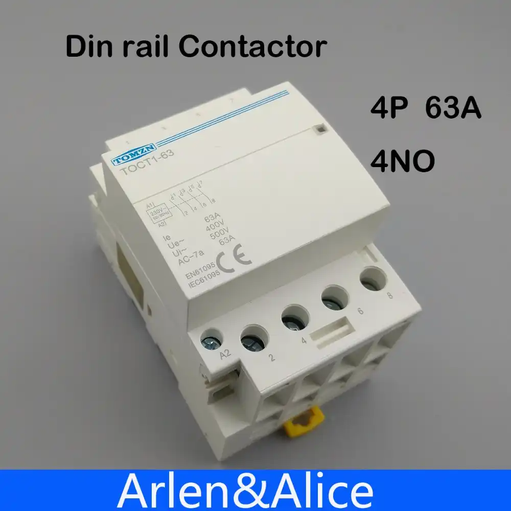 TOCT1 4P 63A 220V Катушка 400V ~ 50/60HZ Din rail бытовой ac Контактор В соответствии с стандартом 4NO 2NO 2NC 4NC - изображение