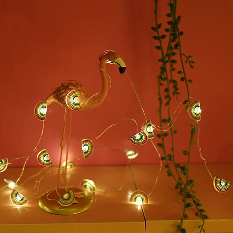 Светодиодный светильник-гирлянда в виде фламинго, украшение в виде фламинго, 20 светильник, вечерние светильники в виде единорога для вечеринки, свадьбы, Рождества, декора спальни, светильник s