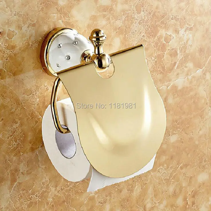 New Gold Toilet Paper Holder with diamond,Roll Holder,Tissue Holder,Bathroom Accessories Products 9036T toilet paper holder roll holder tissue holder bathroom accessories products