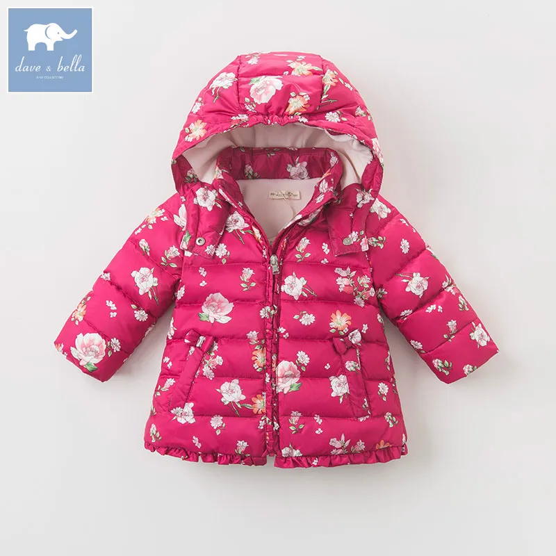 

DB6101 dave bella winter infant baby girls down jacket children white duck down padding coat kids hooded outerwear