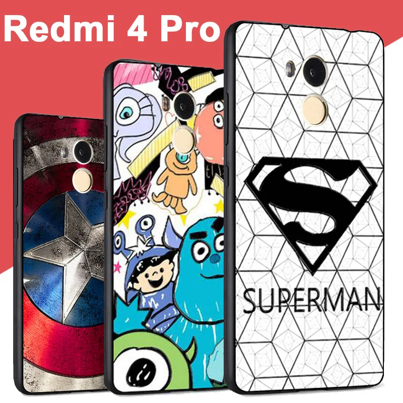 Чехол Xiaomi Redmi 4 prime черный силиконовый мультяшный чехол для Xiomi pro новая волна ТПУ
