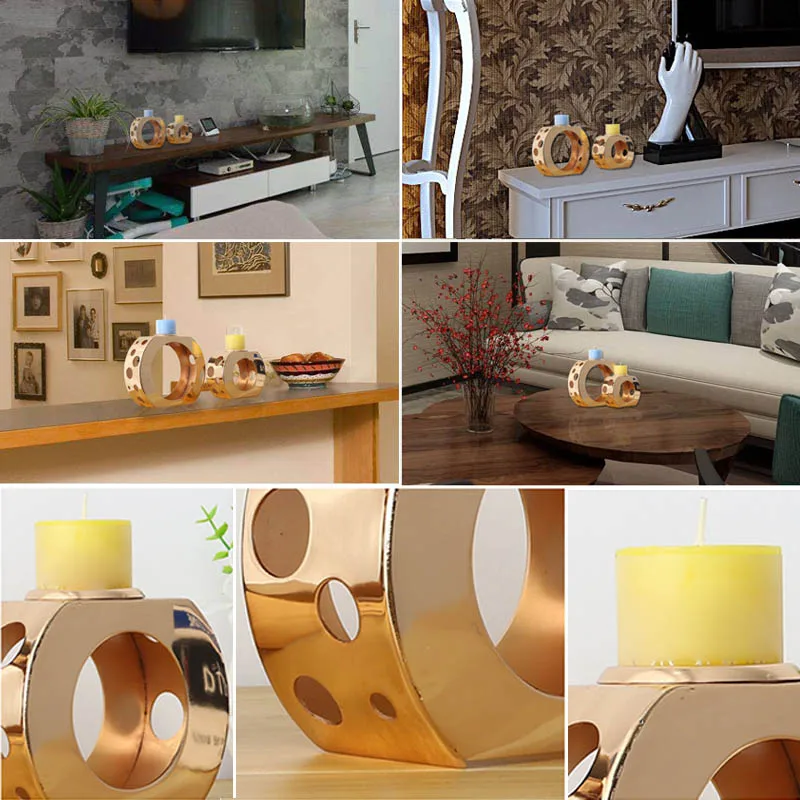Nordic Geometric Candle Holder Iron Candlestick Party Festival Wedding Decor Art Ornament office home desktop Decoration