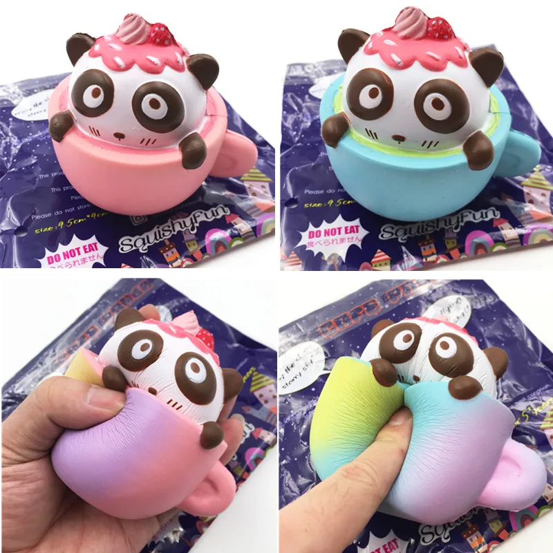 Squishyfun кафе Panda Squeeze 9 5 см медленно поднимающаяся игрушка с оригинальной упаковкой