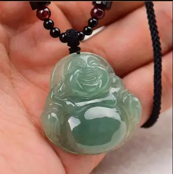 

Ice plant yu Buddha pendant female smile Buddha natural A goods maitreya male necklace myanmar yu pendant/