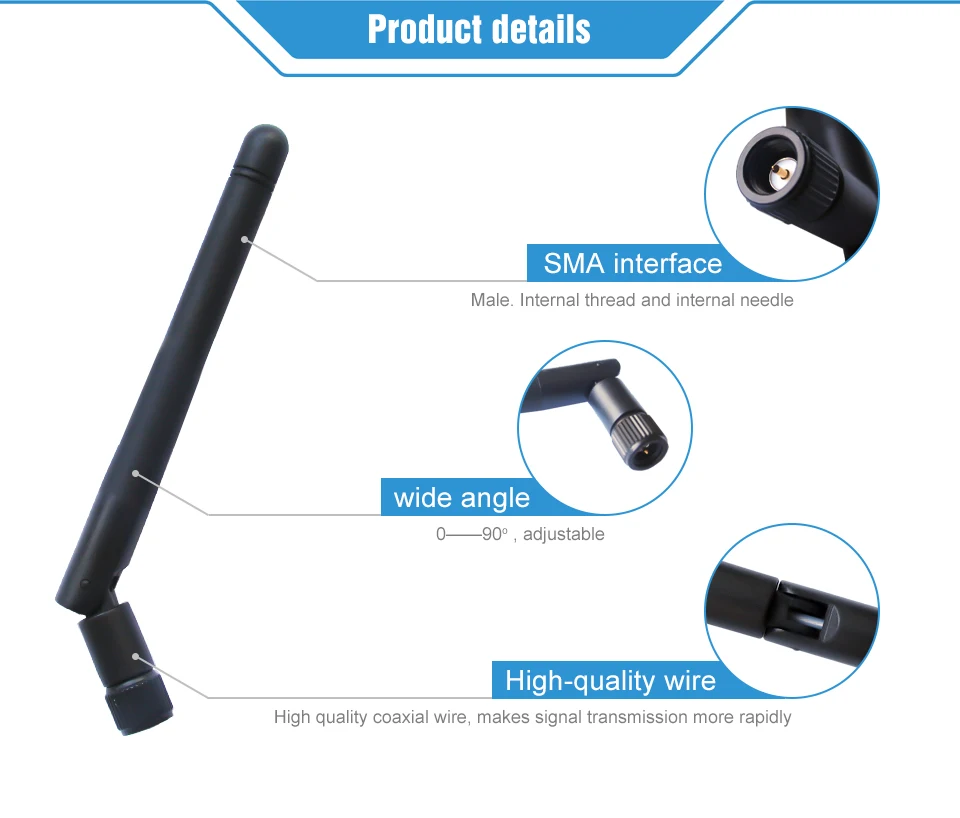 TX915-JK-11 915MHz 2.5dBi высокое сопротивление усиления 50 Ом Omni Wifi антенна SMA uhf Антенна для радиочастотного модуля