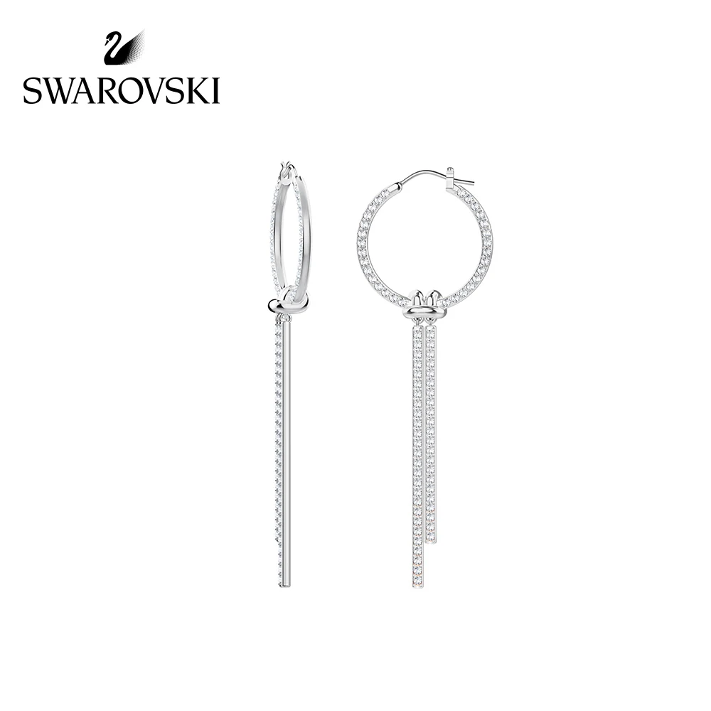 

Original Genuine Swarovski LIFELONG Earrings women's Kink long earline jewelry women crystal drop earring 5390820