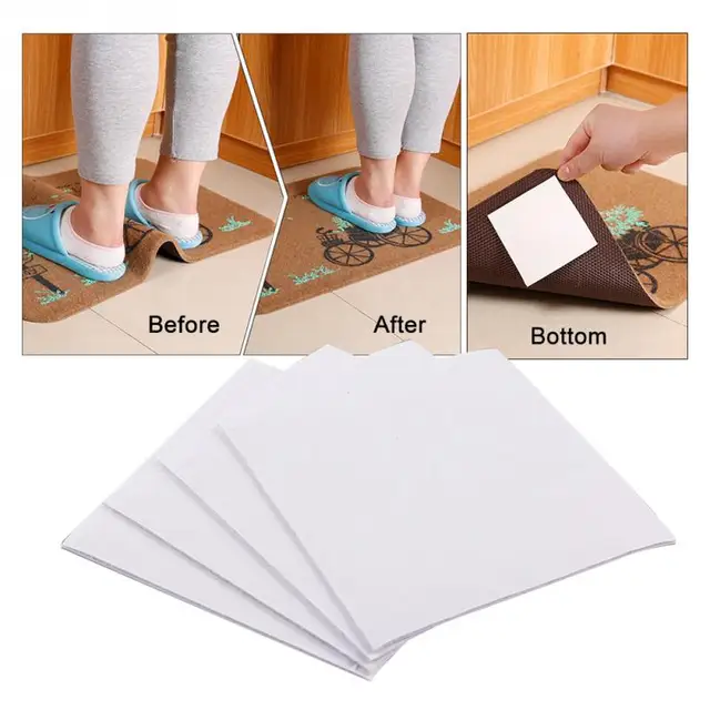 4Pcs/lot Reusable Floor Mat Anti slip Rug Carpet Gripper for Bathroom