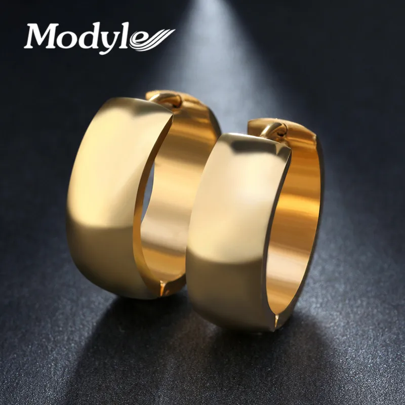 Модные Роскошные брендовые полированные серьги-кольца в стиле панк женские золотые серьги из нержавеющей стали для женщин