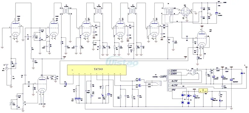 IWISTAO трубка FM стерео радио встроенный усилитель мощности 6P1 2X3,5 Вт цельное алюминиевое шасси Золото Высокая чувствительность HIFI аудио