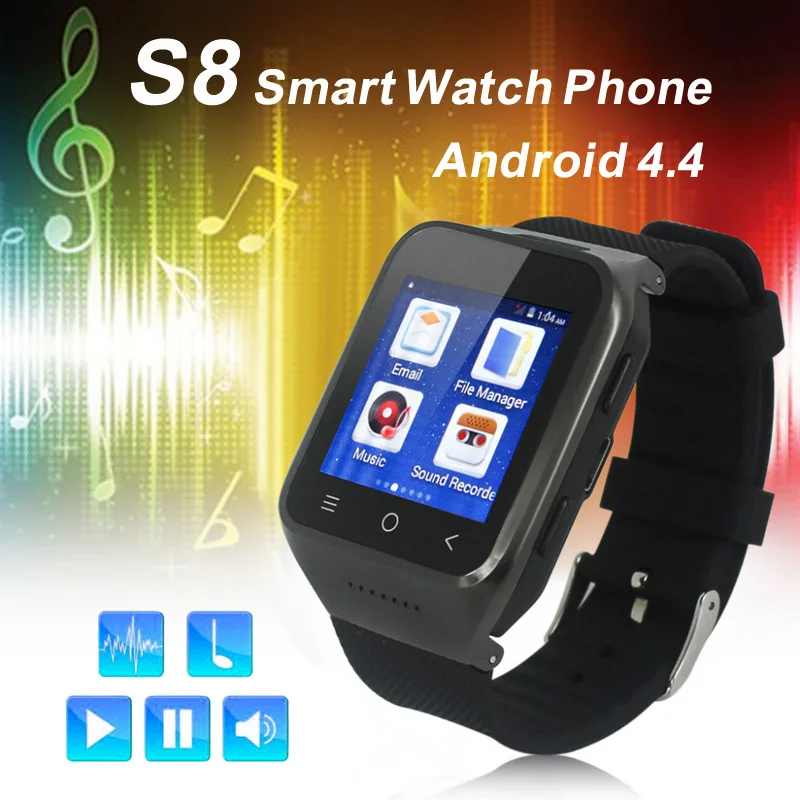 Android 4 4 Dual Core Smart font b Watch b font ZGPAX S8 Wristwatch Mobile Phones