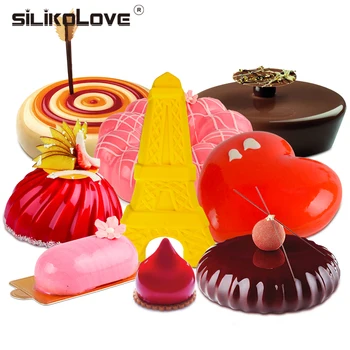 

SILIKOLOVE Cake Silicone Mold Mousse Mold Heart-Shaped Cake Tray Flower Multi-cavity Series Non Stick Baking Dish Pan Mould