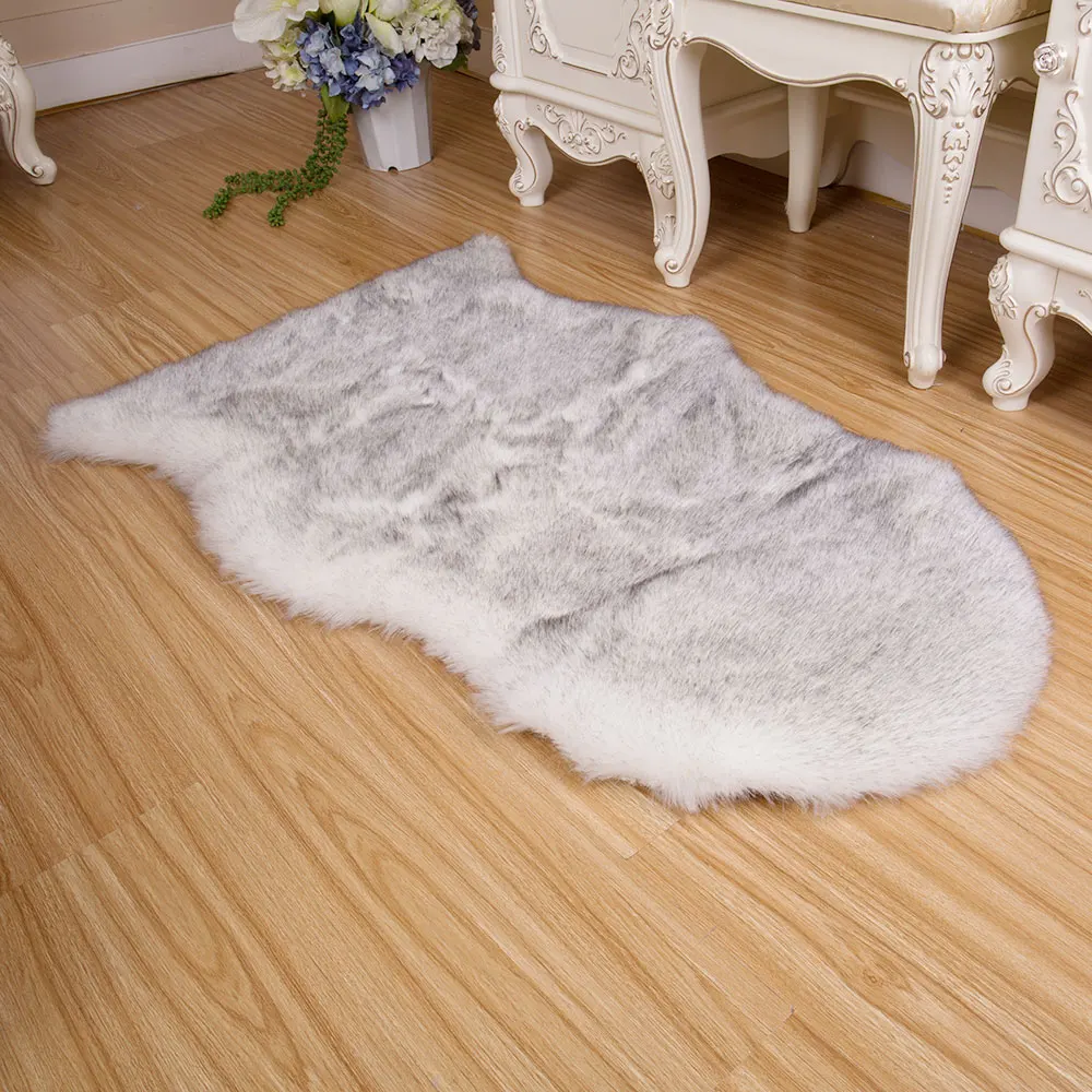 Мягкий коврик для пола Коврик для стула искусственный мех ковры из овчины домашние Нескользящие моющиеся украшения для офиса зимние теплые