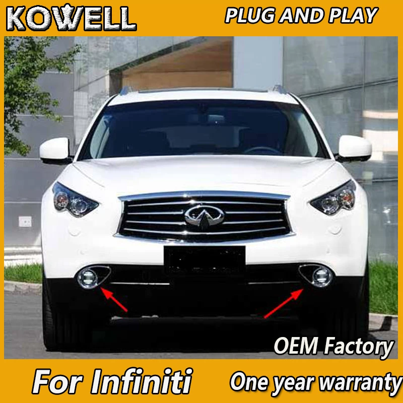 

KOWELL Car Styling for Infiniti EX FX JX QX 25 35 37 LED Fog Light Auto Angel Eye Fog Lamp LED DRL 2 function model