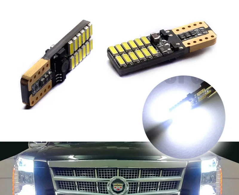 Бесплатная доставка 2 шт. CAN bus T10 194 светодиодный светодиод 24 SMD передний Sidemarker для