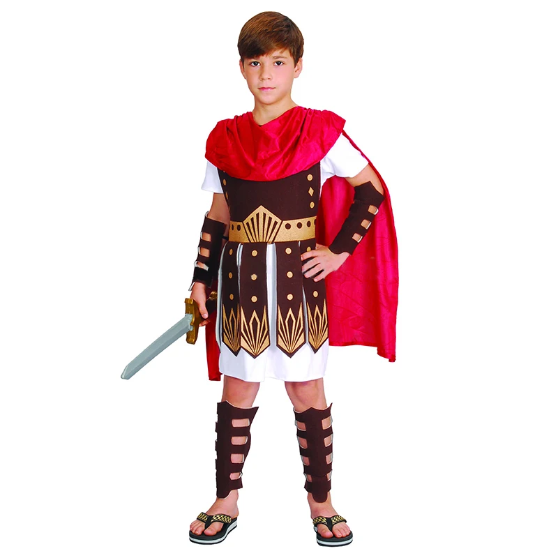 

New Children Fancy Dress Roman Brave Warrior Soldier Gladiator Arm Guard Cosplay Costume Halloween Party Costume for Kids Gifts