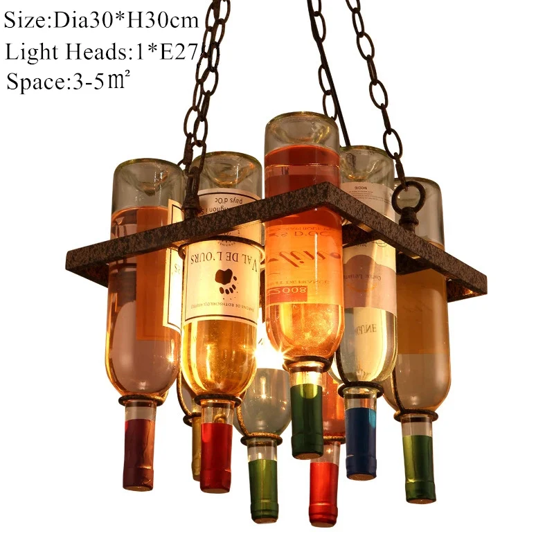 Wongshi винтажный подвесной светильник в стиле ретро для винной бутылки, подвесной светильник в стиле лофт, креативный декор для бара, ресторана, кафе, подвесной светильник