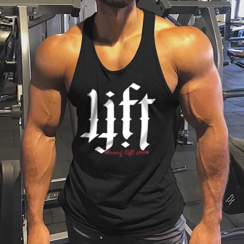 6 цветов тренажерные залы майка на бретельках Мужская нижняя юбка с буквенным принтом майки для бодибилдинга Топы Фитнес Жилет Тельняшка борцовка