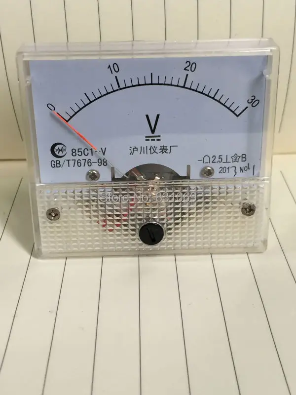 DC 30V Analog Panel Voltmeter Volt Voltage Meter Gauge 85C1 Class 2.5 DC 0-30V