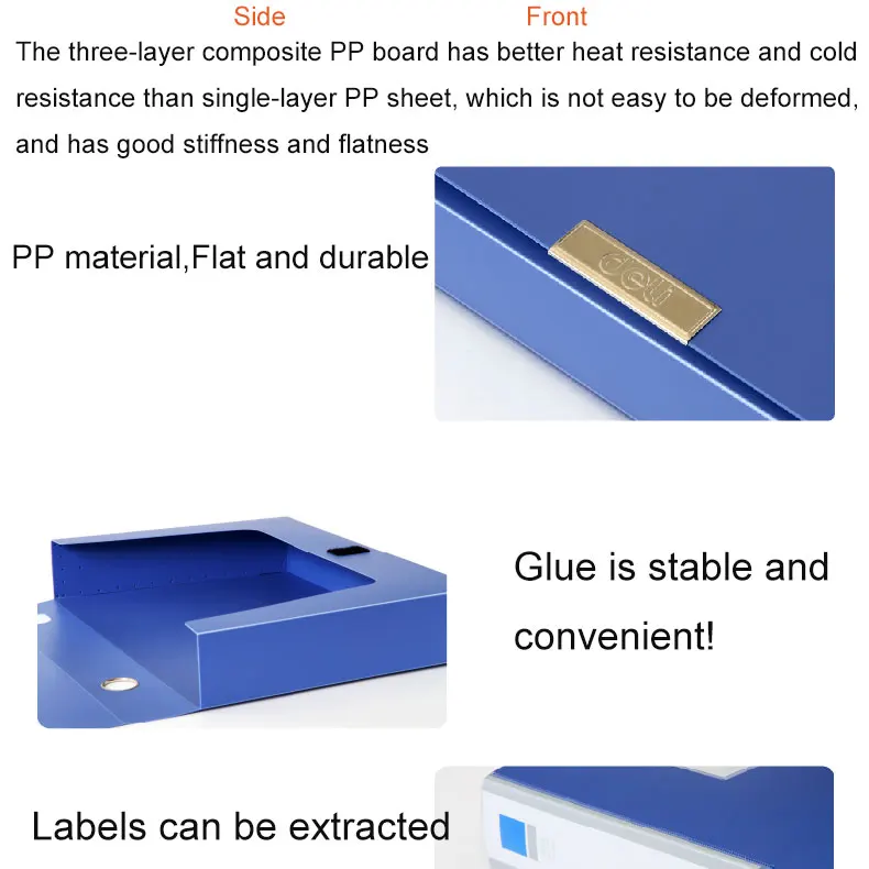 Балык 1 шт Синий коробке файла 520 A4 бумаги файла в поле клей Пряжка информационное окно папку коробка для хранения набор файлов несколько