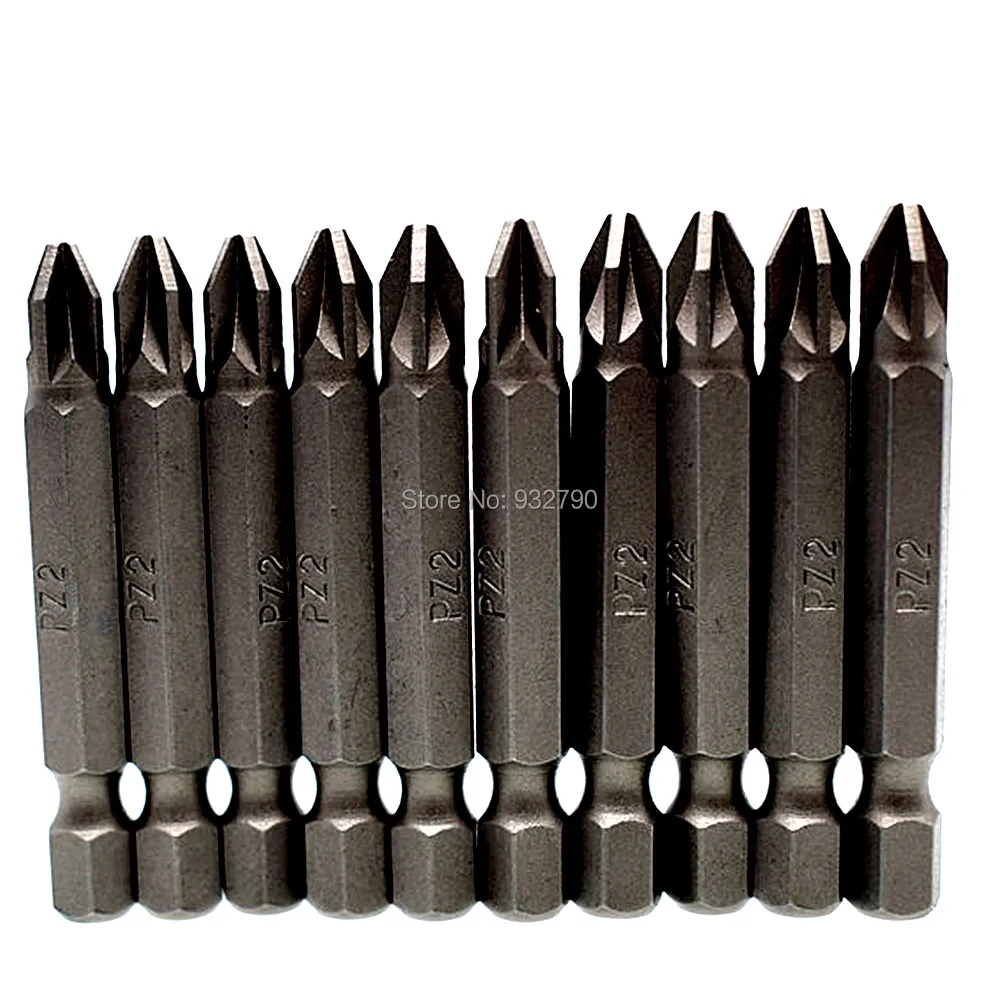 

10pcs Impact Screw Driver Screwdriver Bits 50mm 25mm Magnetic Screw Driver Bits PZ1 PZ2 PZ3 1/4" Hex Pozi Drive Screwdriver Bit