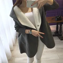 Womens Clothing Female Sweaters Coats Winter Wool Jacket Womens Velvet Thicken Long Coat Fashion Big Hooded Parkas Top