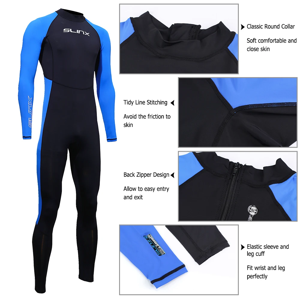 SLINX-Lycra-sunscreen-Scuba-Diving-Wetsuit-men-long-sleeve-one-piece-surfing-Swimming-snorkeling-anti-UV