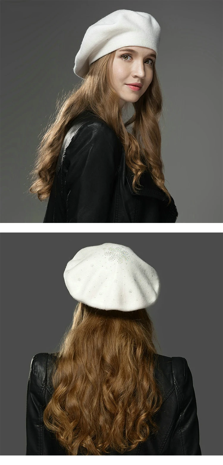 MingJieBiHuo зимний шерстяной теплый берет шапка женская мода дикого художника soild Повседневный берет для девочек шапка
