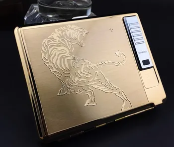 

USB lighter cigarette case for 20 cigarettes pack