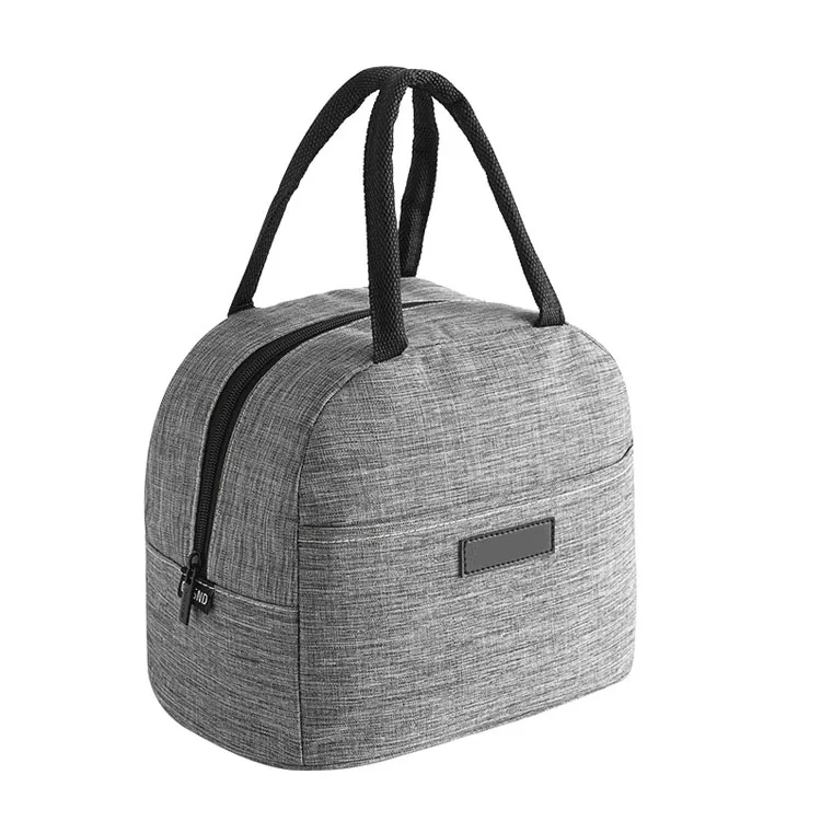 Новая Большая плотная катионная тканевая сумка для обеда, Портативная сумка для обеда, водонепроницаемая сумка-холодильник для еды, сохраняющая тепло, сумка-тоут Bento - Цвет: Серый