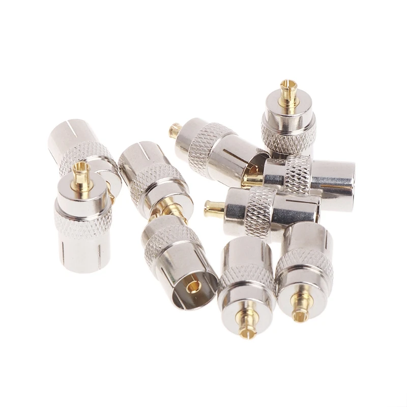 

10Pcs IEC DVB-T TV PAL Female Jack to MCX Male Plug Adapter RF Coaxial Connector #Aug.26